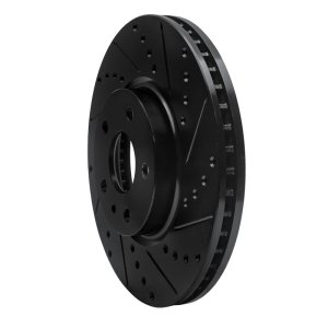 Ford Fusion Brake Rotor (1) - Front Right - R1 Concepts - Drilled & Slotted - Black - `13-`20